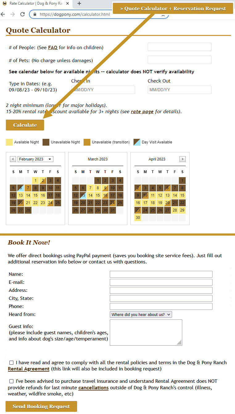 reservation request form